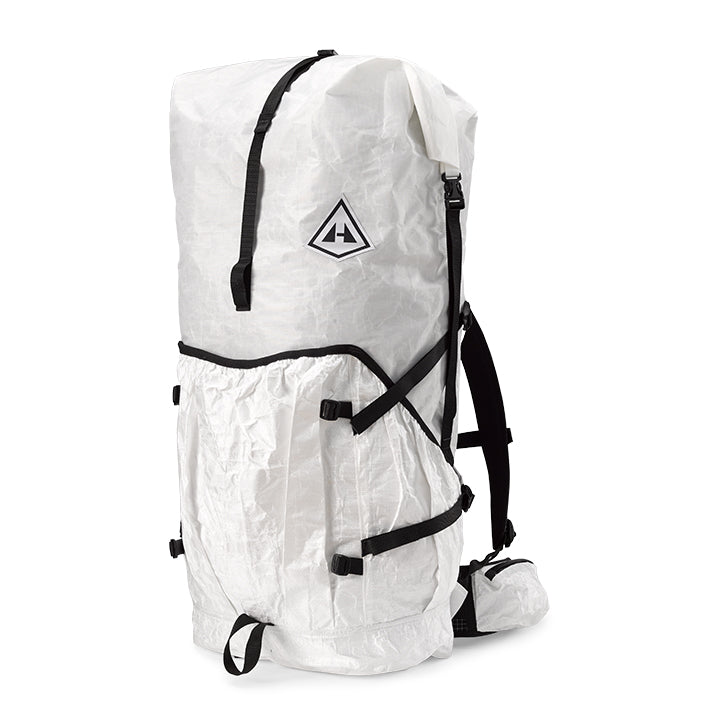 A white backpack on a white background.