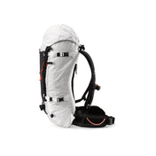 Side view of the Hyperlite Mountain Gear Crux 40 with 4 side compression straps