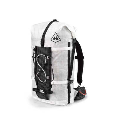 Front view of Hyperlite Mountain Gear's Ice Pack 40 Pack in White