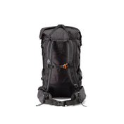 Back view of Hyperlite Mountain Gear Windrider 40 Pack in Black showing hip belt and straps