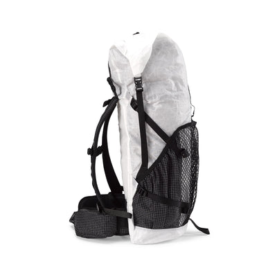 Right side view of Hyperlite Mountain Gear's Junction 55 Pack in White