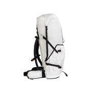 Right side view of Hyperlite Mountain Gear's NorthRim 70 Pack in White