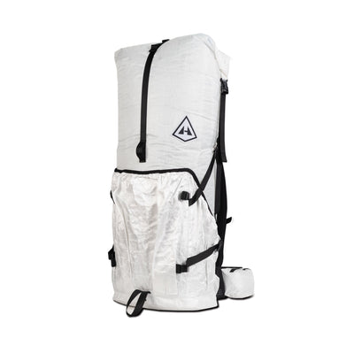 Front view of Hyperlite Mountain Gear's NorthRim 70 Pack in White