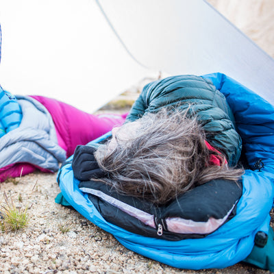 Hyperlite Mountain Gear's Stuff Sack Pillow in tent