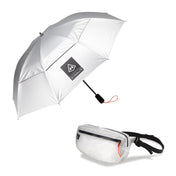 The Hyperlite Mountain Gear Runabout Bundle including the Essential Umbrella and Versa in White