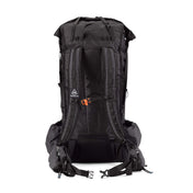 Rear view of the Hyperlite Mountain Gear Unbound 55 with the Hardline with Dyneema® shoulder straps made with 3/8" closed cell foam