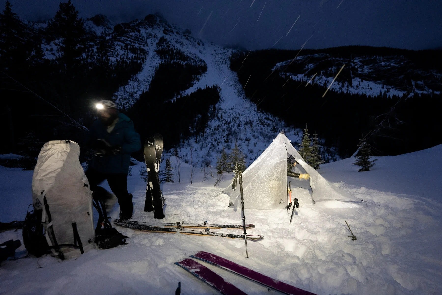 Hyperliter Winter Ski Camping in the Mountains