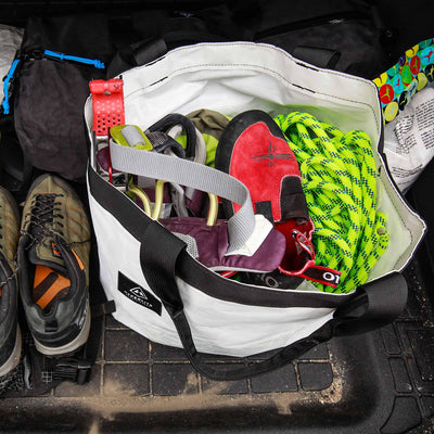 Interior view of Hyperlite Mountain Gear's G.O.A.T. Tote In White