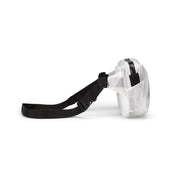 Side view of the Hyperlite Mountain Gear Vice Versa in White showing the 3/4" webbing hip belt