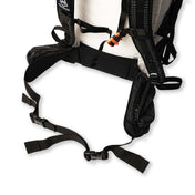The Hyperlite Mountain Gear Hip Belt Extender made from 1.5” Nylon Webbing attached to a pack