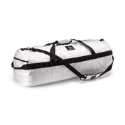 Angled view of the Hyperlite Mountain Gear 140L Approach Duffel made from 375-Denier Fully Woven Dyneema®