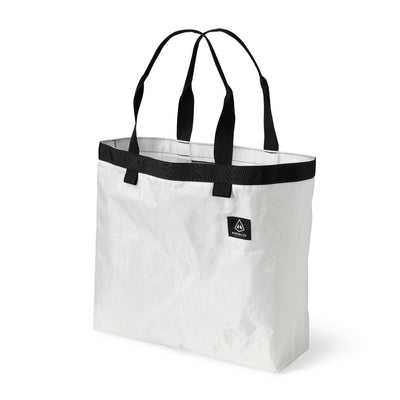 Front view of Hyperlite Mountain Gear's 30L G.O.A.T. Tote in White