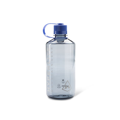 Front view of Hyperlite Mountain Gear's Nalgene® Sustain Water Bottle with a narrow mouth in Smoke Grey