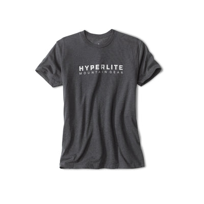 Front view of the Hyperlite Mountain Gear Wordmark Tee in Charcoal 