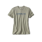 Front view of the Hyperlite Mountain Gear Wordmark Tee in Light Olive 