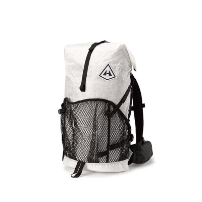 Front view of Hyperlite Mountain Gear's Windrider 40 Pack in White