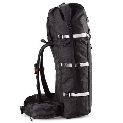 Right side view of Hyperlite Mountain Gear's Porter 70 Pack in Black