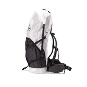 Left side view of Hyperlite Mountain Gear's Southwest 70 Pack in White