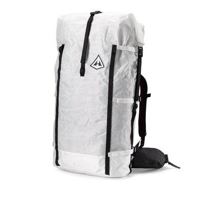 Front view of Hyperlite Mountain Gear's Porter 85 Pack in White