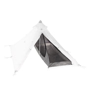 Front view of Hyperlite Mountain Gear Shelters UltaMid 2 Half Insert inside white tent