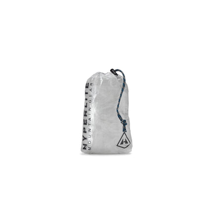 Front view of Hyperlite Mountain Gear's 0.3L Drawstring Stuff Sack in White