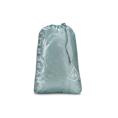 Front view of Hyperlite Mountain Gear's 4L Drawstring Stuff Sack in Green